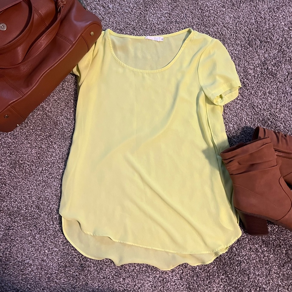 Lush Neon Yellow Sheer Top